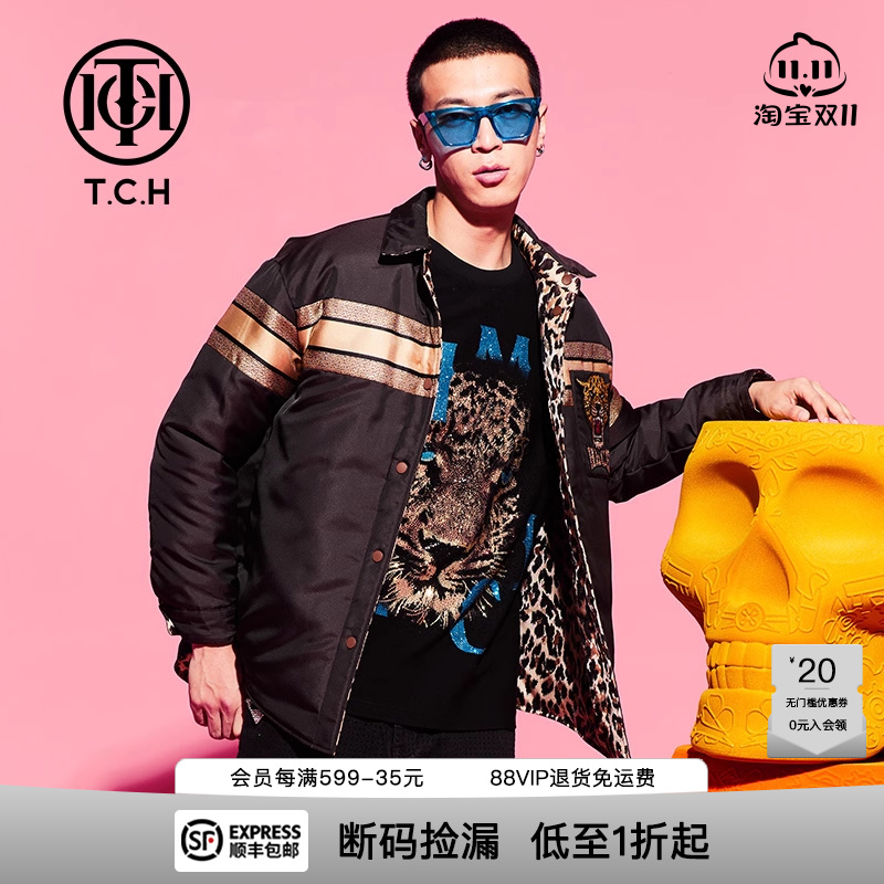 时髦潮流个性豹纹羽绒服