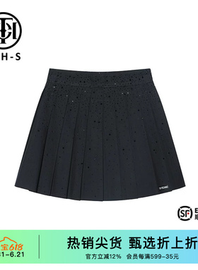 轻奢TCH潮牌新款时尚休闲女士防走光黑色满钻半裙S69C226002