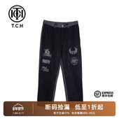 TCH潮牌轻奢大C长裤 T214203002 商场同款 烫钻牛仔裤 男女同款