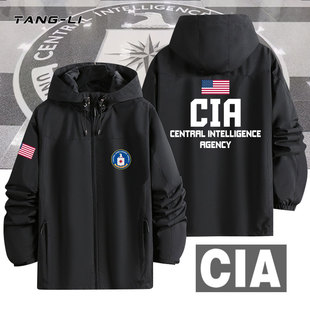 美国中央情报局CIA外套特工冲锋衣夹克衣服春秋宽松帽衫三防衣服