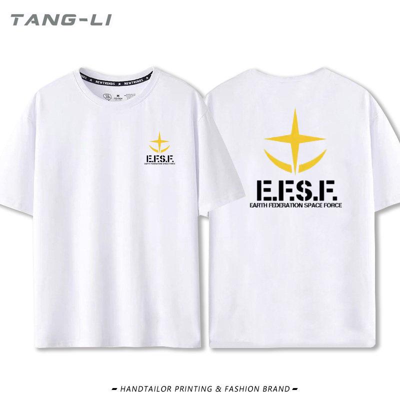 动漫机动战士高达EFF地球联邦军阿纳海姆公司周边纯棉短袖t恤男款