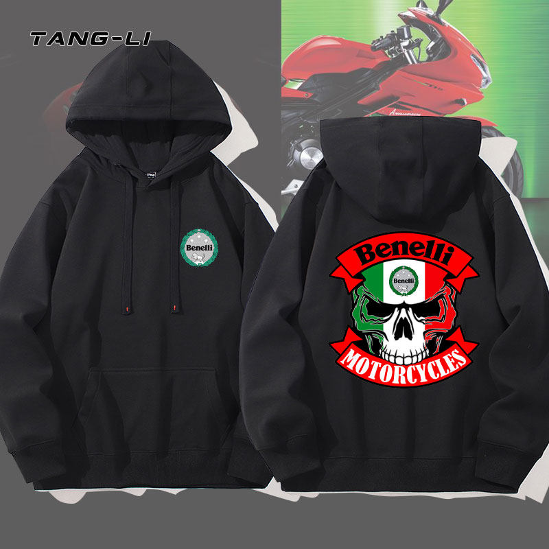 贝纳利幼狮benelli摩托车周边重磅连帽卫衣男女春秋薄款外套衣服