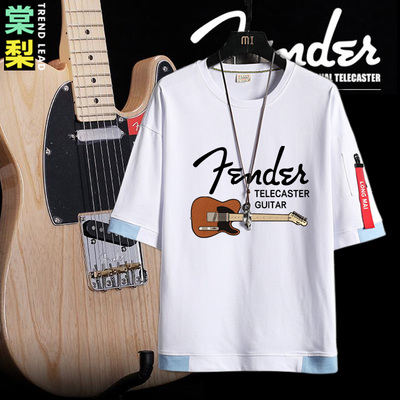 芬达乐器电吉他贝斯印花短袖