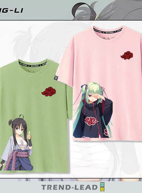 galgame 柚子社火影忍者谷风天音四季夏目从雨夏季纯棉短袖T恤潮