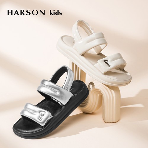 HARSON kids厚底凉鞋女夏外穿休闲运动沙滩鞋软底不累脚TWM263906