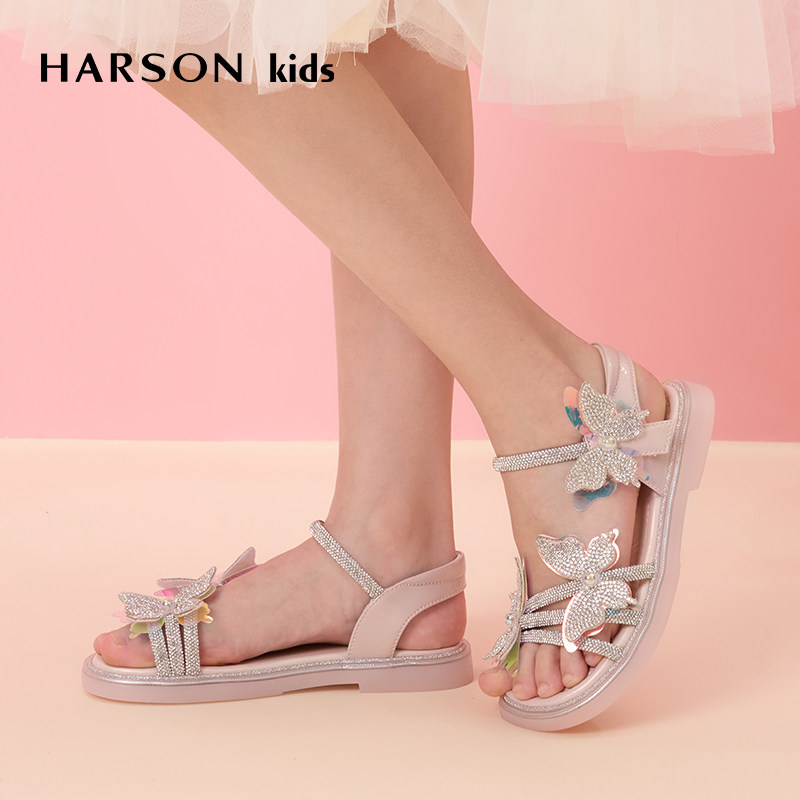 HARSONkids女童公主风水钻凉鞋