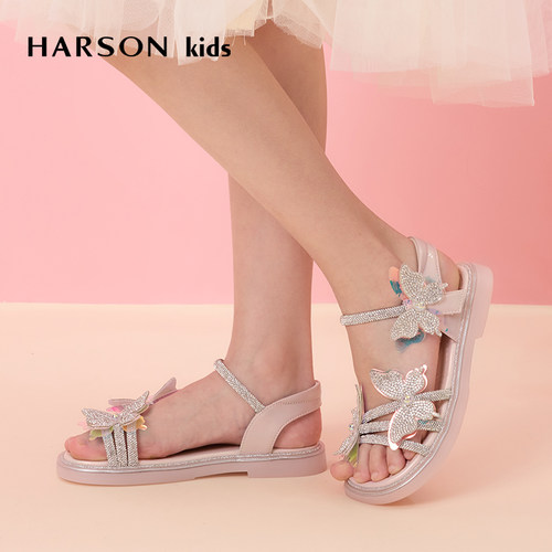 HARSONkids女童公主风水钻凉鞋