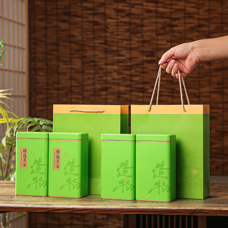 龙井茶叶罐铁罐一斤装茶叶包装盒图片