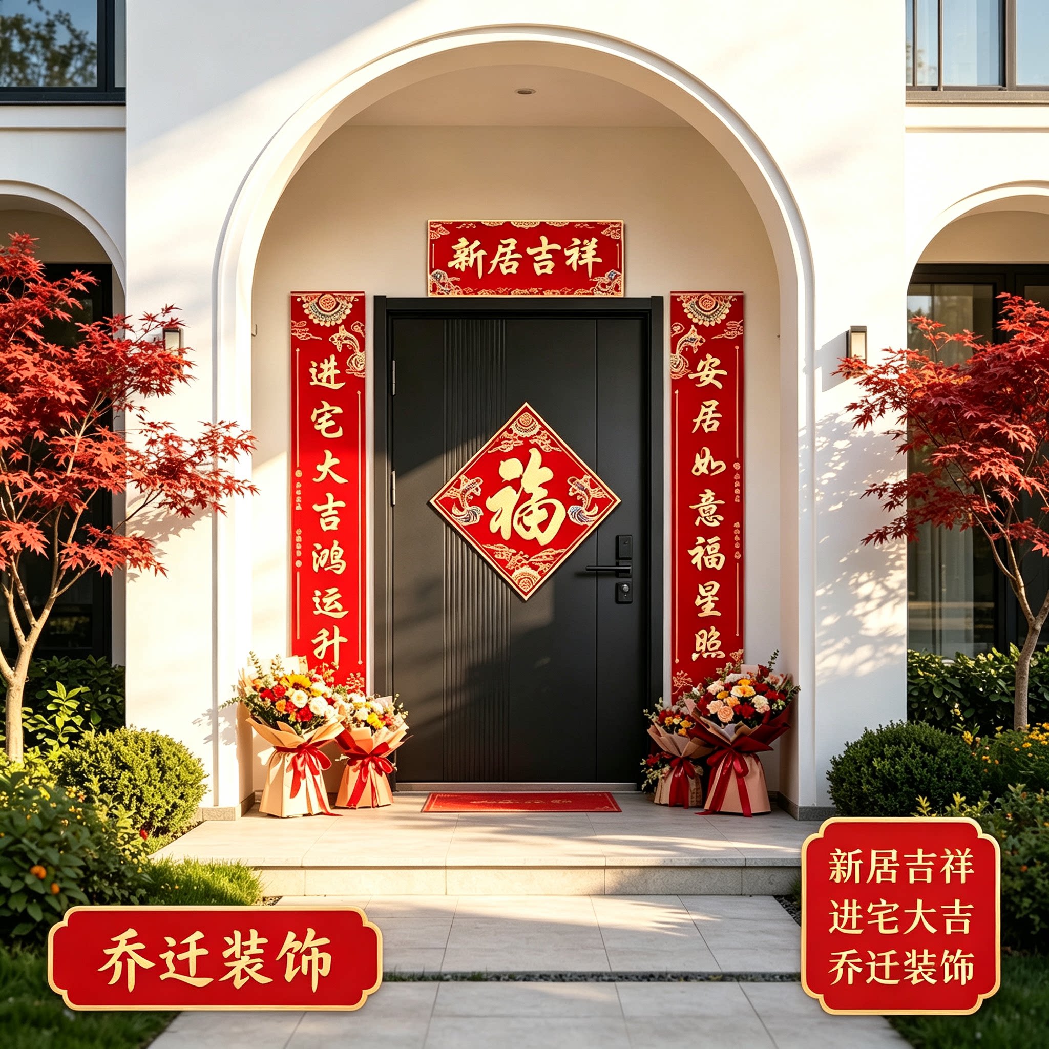新房子乔迁之喜别墅大门2026新款撕不烂进宅仪式装饰福字门贴