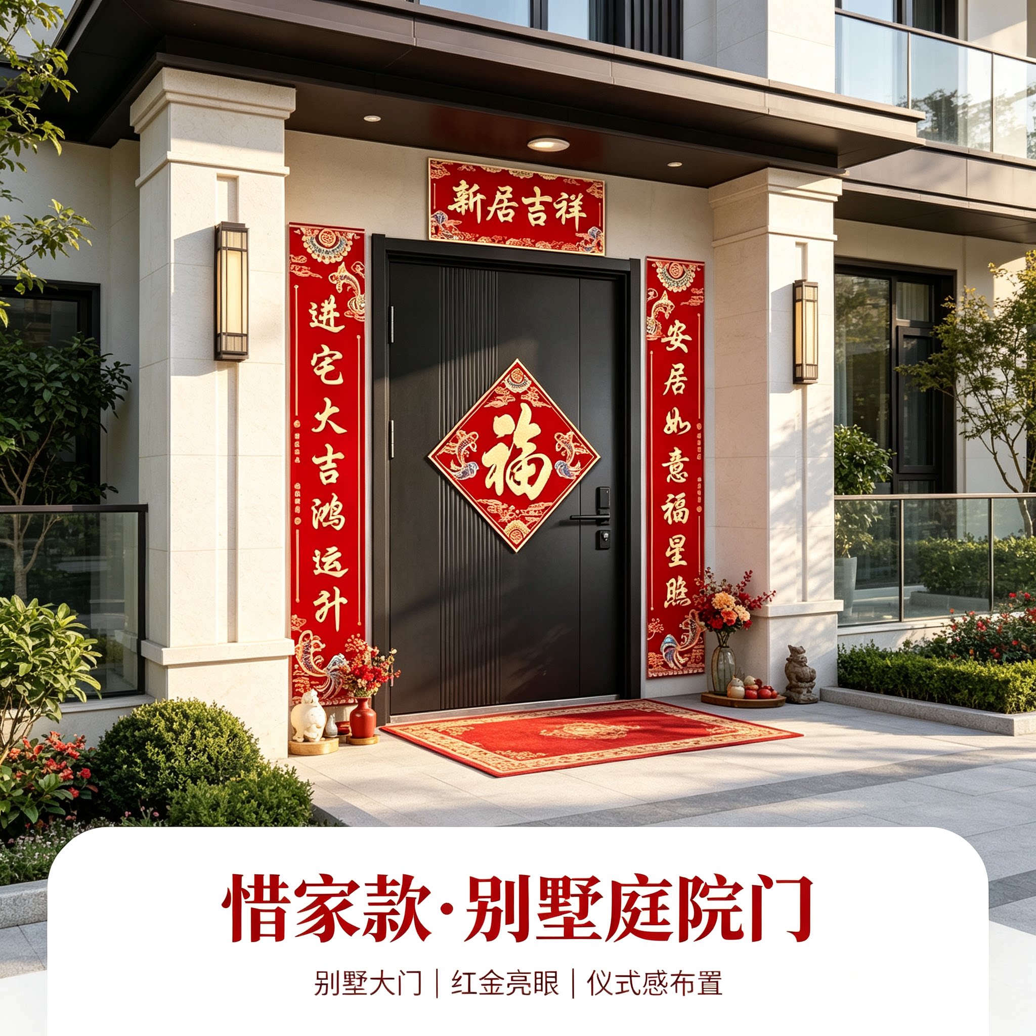 乔迁大喜农村自建房大门对联大尺寸实用型新房搬家入宅仪式装饰品
