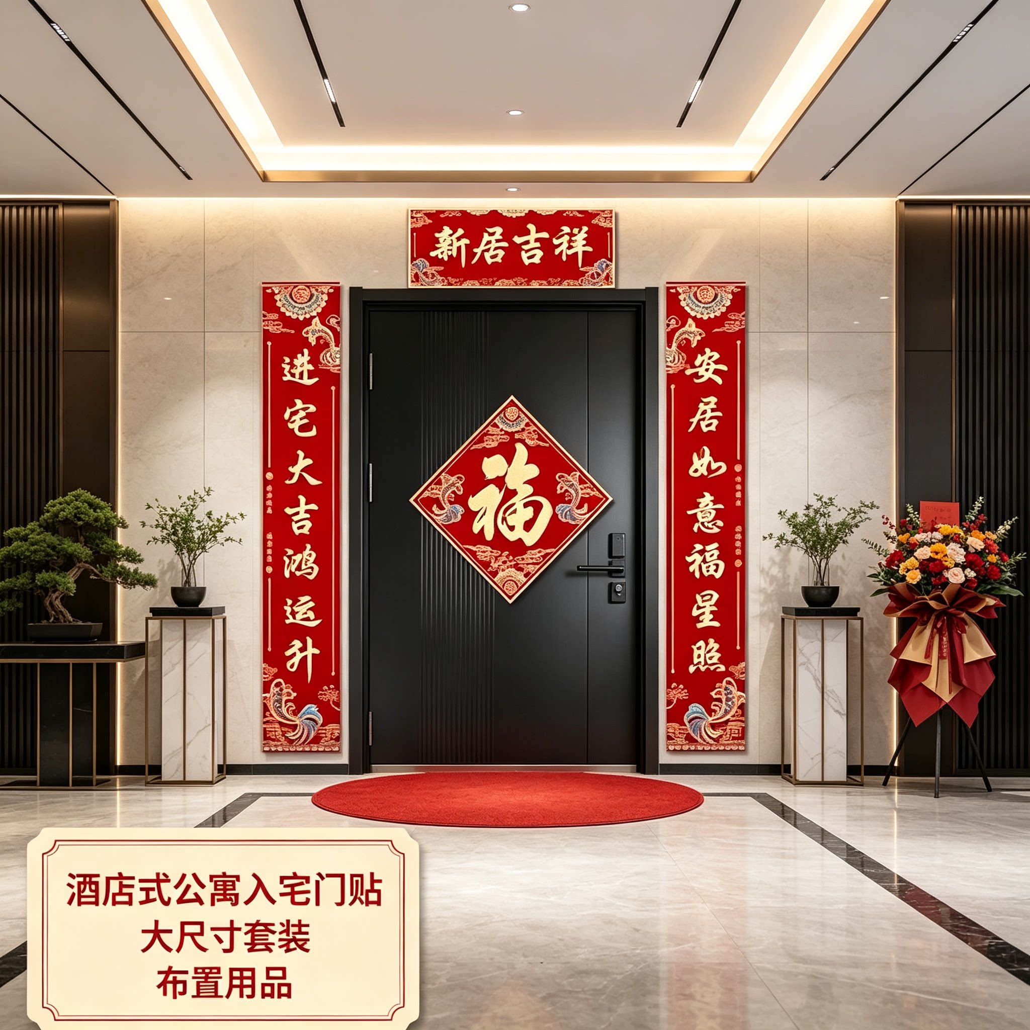 新房子乔迁之喜别墅大门对联大尺寸套装新居搬家入宅仪式布置用品