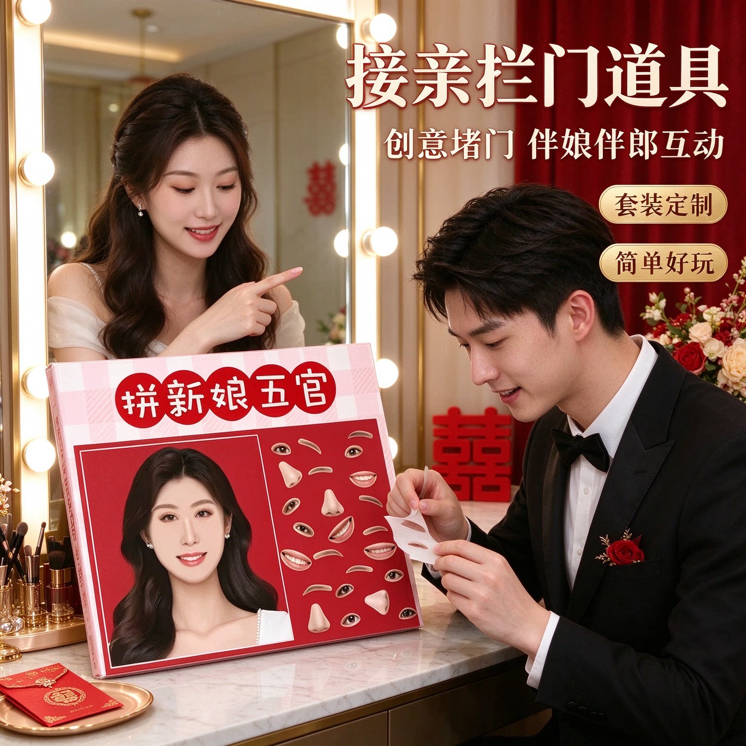 套装定制创意婚礼堵门小游戏道具接亲拦门道具伴娘伴郎简单好玩