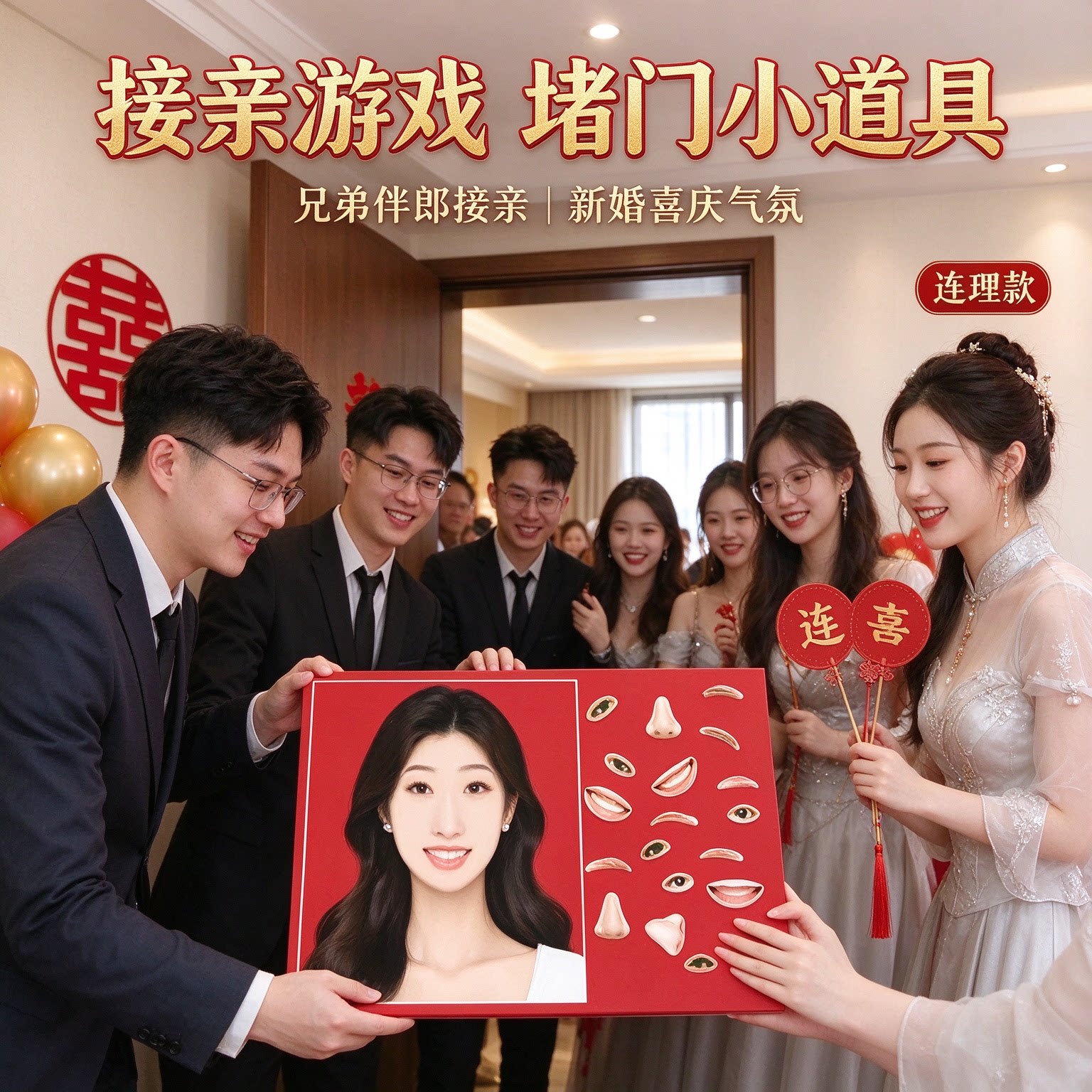 接亲游戏婚礼堵门小游戏道具婚礼道具兄弟伴郎接亲新婚喜庆气氛