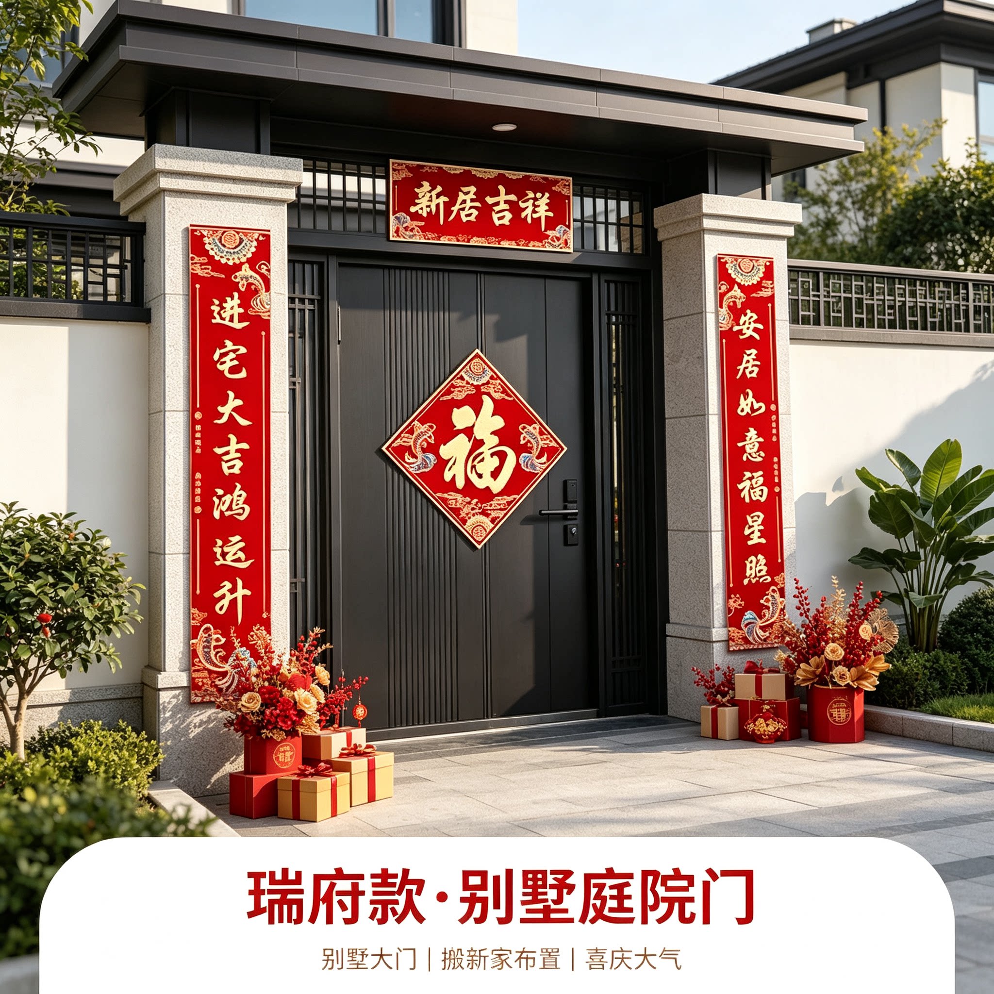 新房入宅对联农村自建房别墅大门1.6米家用搬新家装饰布置用品