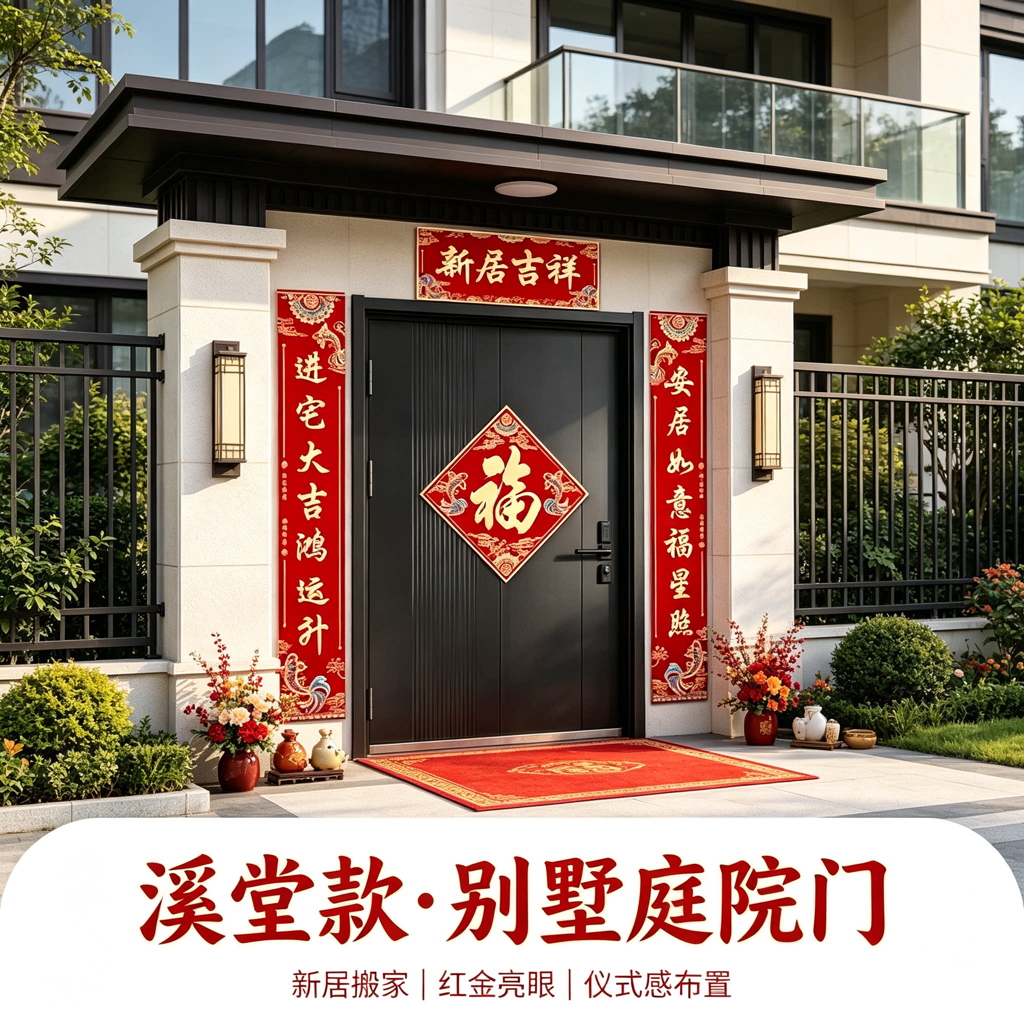 大门对联农村自建房门上贴1.6米实用型新居搬家仪式布置装饰品