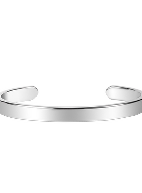 男士手镯钨金小众实心可刻字手环