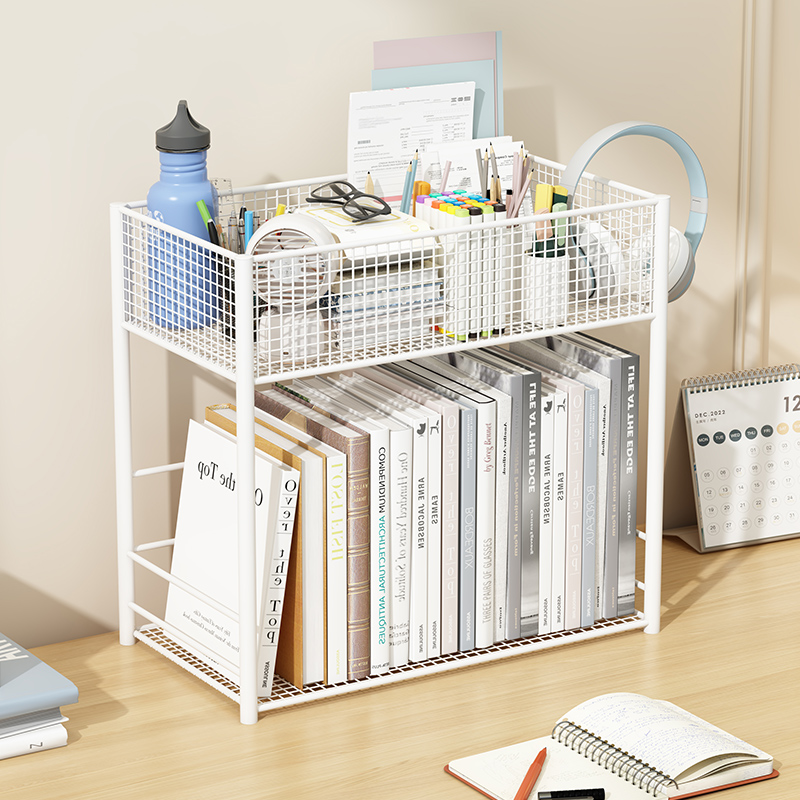 书架桌面置物架客厅简易书桌收纳多层架子办公室卧室桌上小型书柜