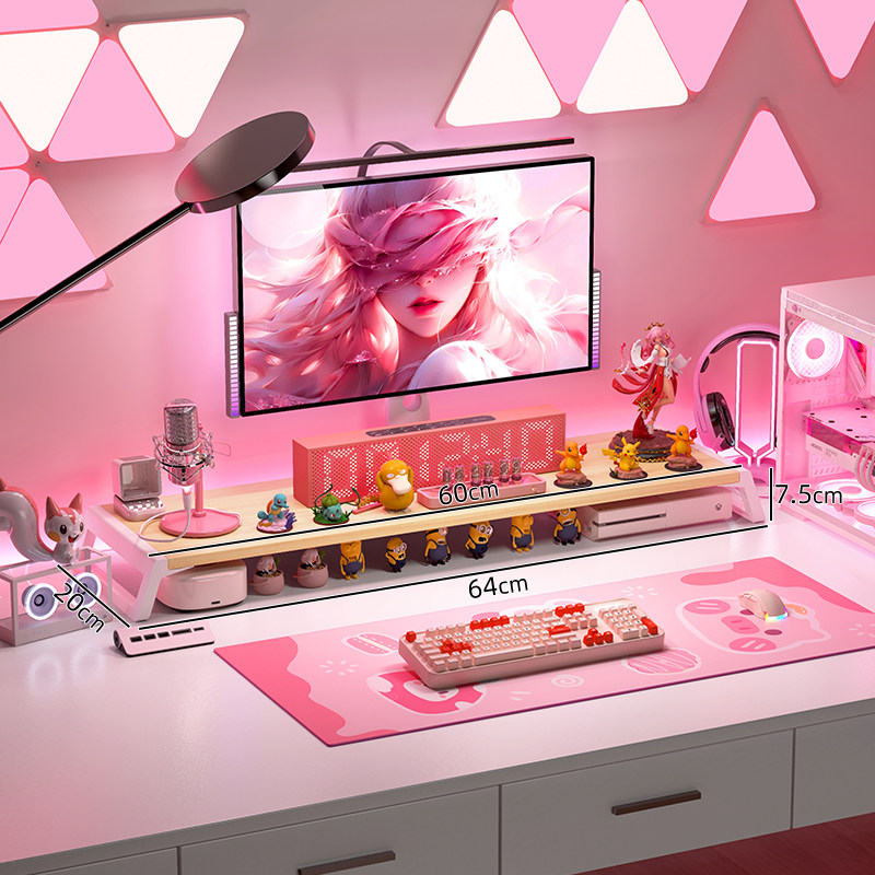 thumbnail for Girls Home Monitor Booster Live Screen Pad Elevated with USB Docking Station Charging Office Workstation Desktop Desktop Computer Display Booster Stand Notebook Extended Shelf