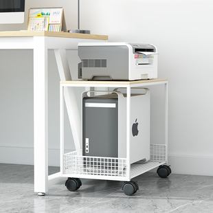 海景房台式电脑桌上置主机壳架开放式主机托架两层印表机可移动底
