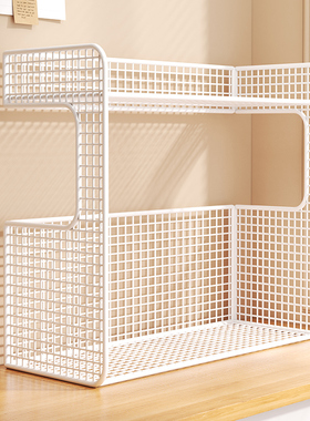 桌上书架桌面置物架工位办公桌文件架书桌书本收纳飘窗小层架书柜