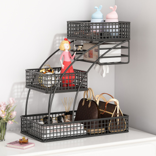 玄关钥匙收纳装饰盒摆件入户门口鞋柜上置物架铁艺桌面整理的神器