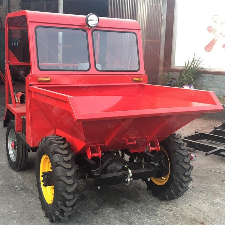 柴油全液压四驱运输车工地运料翻斗车前卸式小型0.5方四轮蹦蹦车