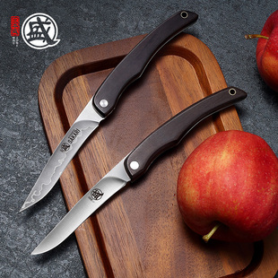 日本三本盛折叠水果刀家用削皮刀折叠刀子瑞士小刀刀具户外折刀