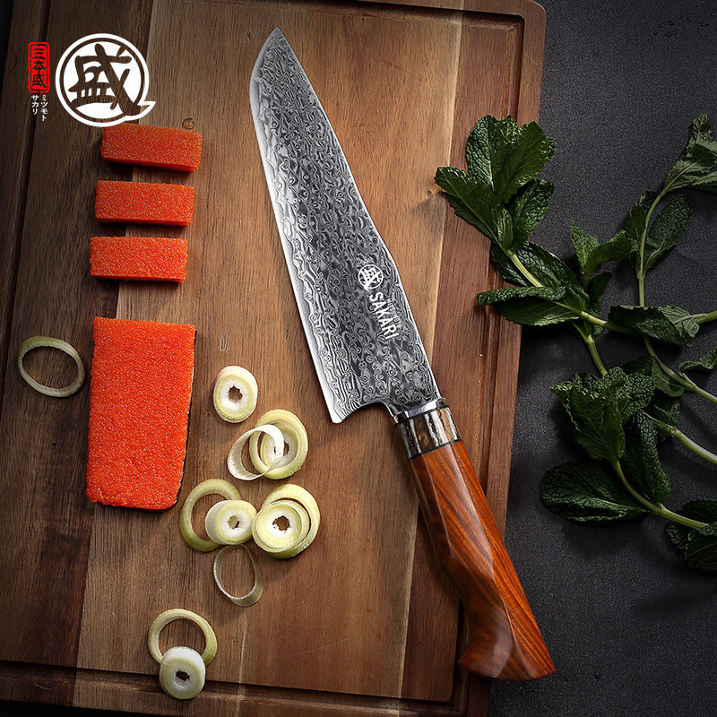 三本盛日本牛刀西厨刀大马士革