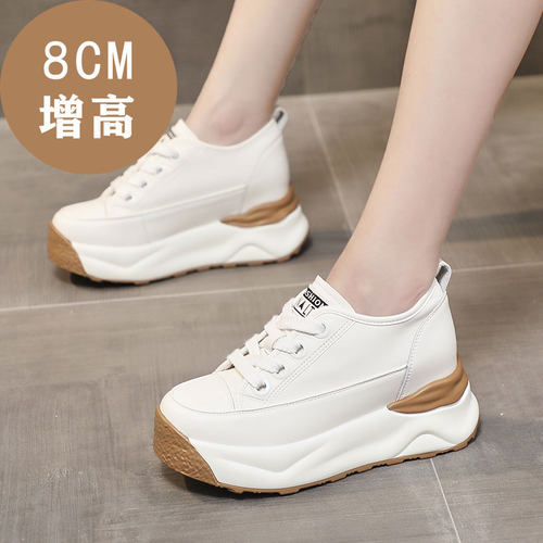 圆头内增高休闲女鞋厚底鞋小白鞋