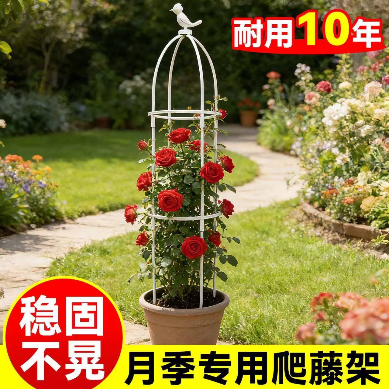 阳台花架铁线莲爬藤架欧式花支架月季爬藤架蔷薇防倒架园艺爬藤架