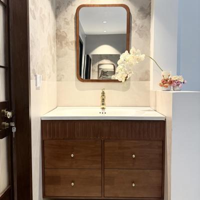 复古橡木烤漆浴室柜组合