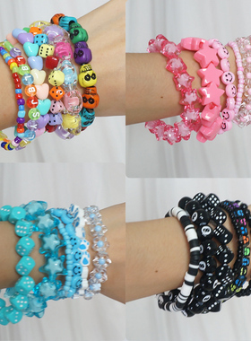 多巴胺彩色糖果星星手链原宿风
