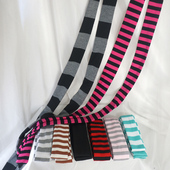 新款 细窄条纹围巾辣妹摇滚哥特亚文化朋克围脖女凹造型 原宿风长款