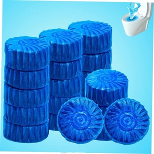 60pcs Blue Bubble Automatic Toilet Cleaner Tablet Blocks Loo