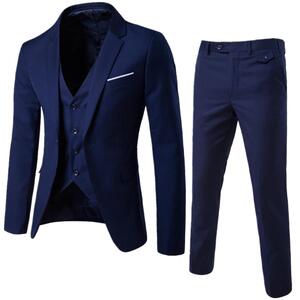 Suit men's three piece suit casual solid color small sui