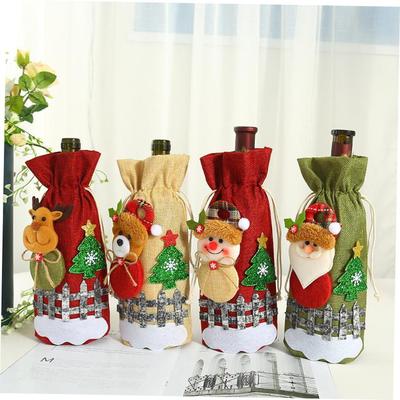 Christmas decorated wine bottle with wine bag 酒瓶套红酒袋