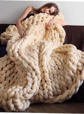 Knitting Throw Blankets Yarn Knitted Blanket Hand-knitted1