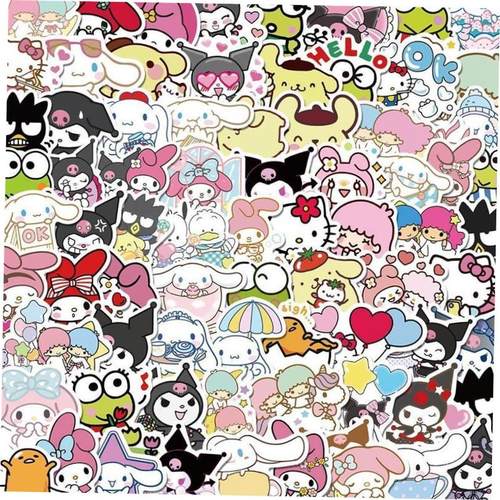 50/100pcs Mixed Cartoon Sanrio Stickers Cute Hello Kitty Cin