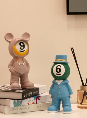 创意台球男孩入口装饰品娃娃装饰品客厅电视柜台球馆俱乐部开幕礼