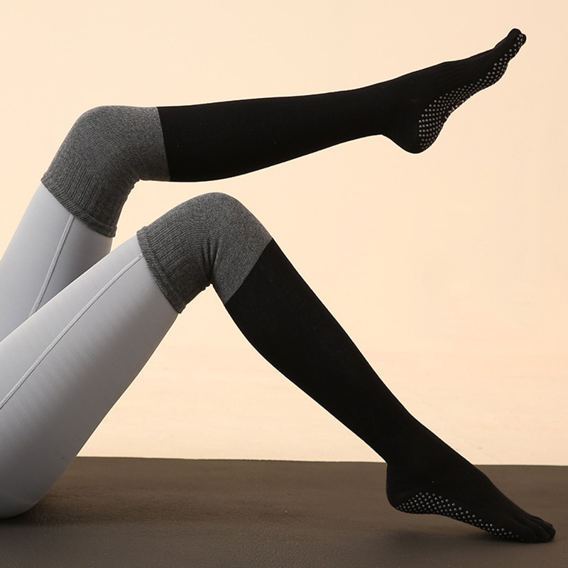 五指瑜伽袜子防滑专业女长筒过膝秋冬季纯棉地板长袜普拉提长腿袜,女士内衣/男士内衣/家居服,长筒袜,淘宝优惠券,粉丝福利购,淘宝优惠卷
