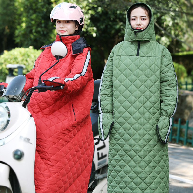 电瓶车挡风被冬季加厚防水男女通用挡风罩骑电动摩托车保暖挡风衣