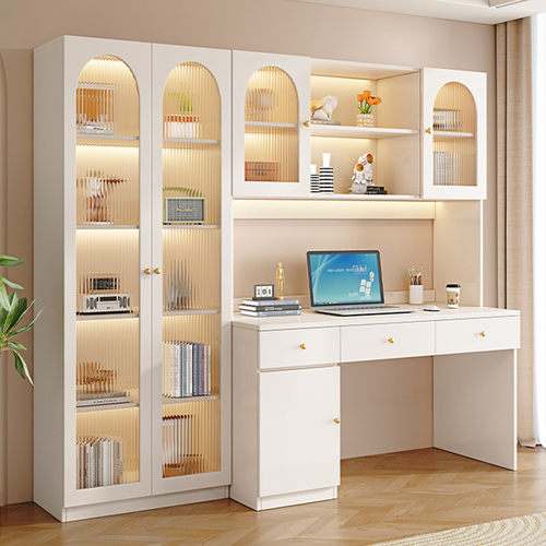 恒栎书桌书架组合实木生态板