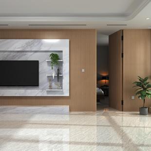 比隐形门更隐形 暗门隐形门暗门实木格栅电视背景墙客厅一体房间