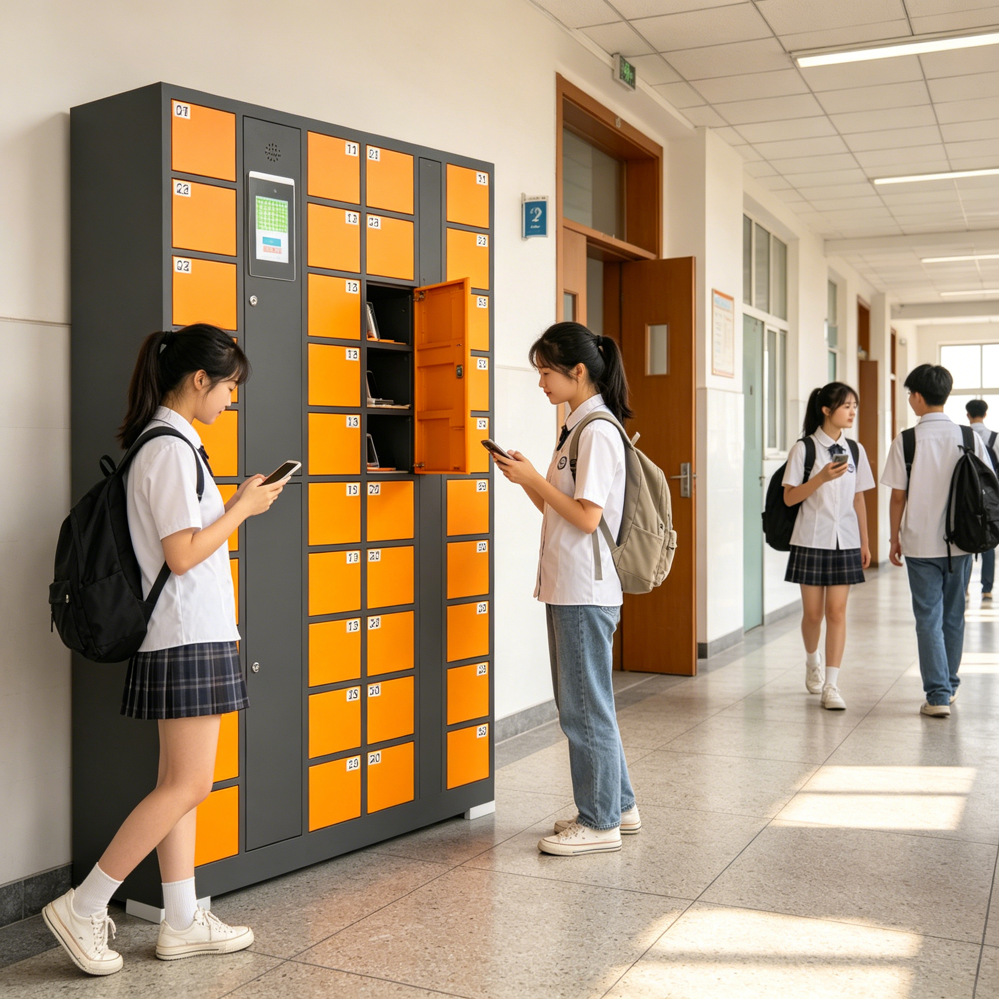 安徽合肥学校手机存放柜技校学生寄存柜校园智能刷卡指纹储物柜