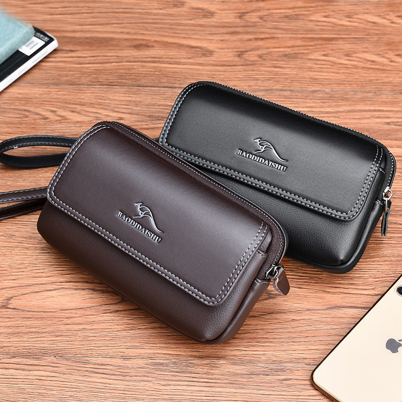 宝谛袋鼠腰包男士穿腰带大容量老年人腰包手包2008跨境外贸