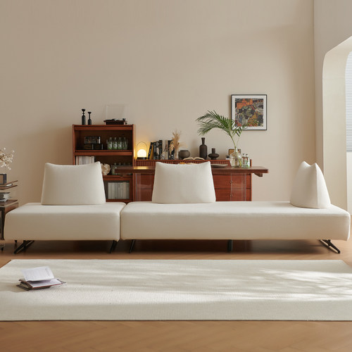 棉麻布艺可拆洗模块沙发