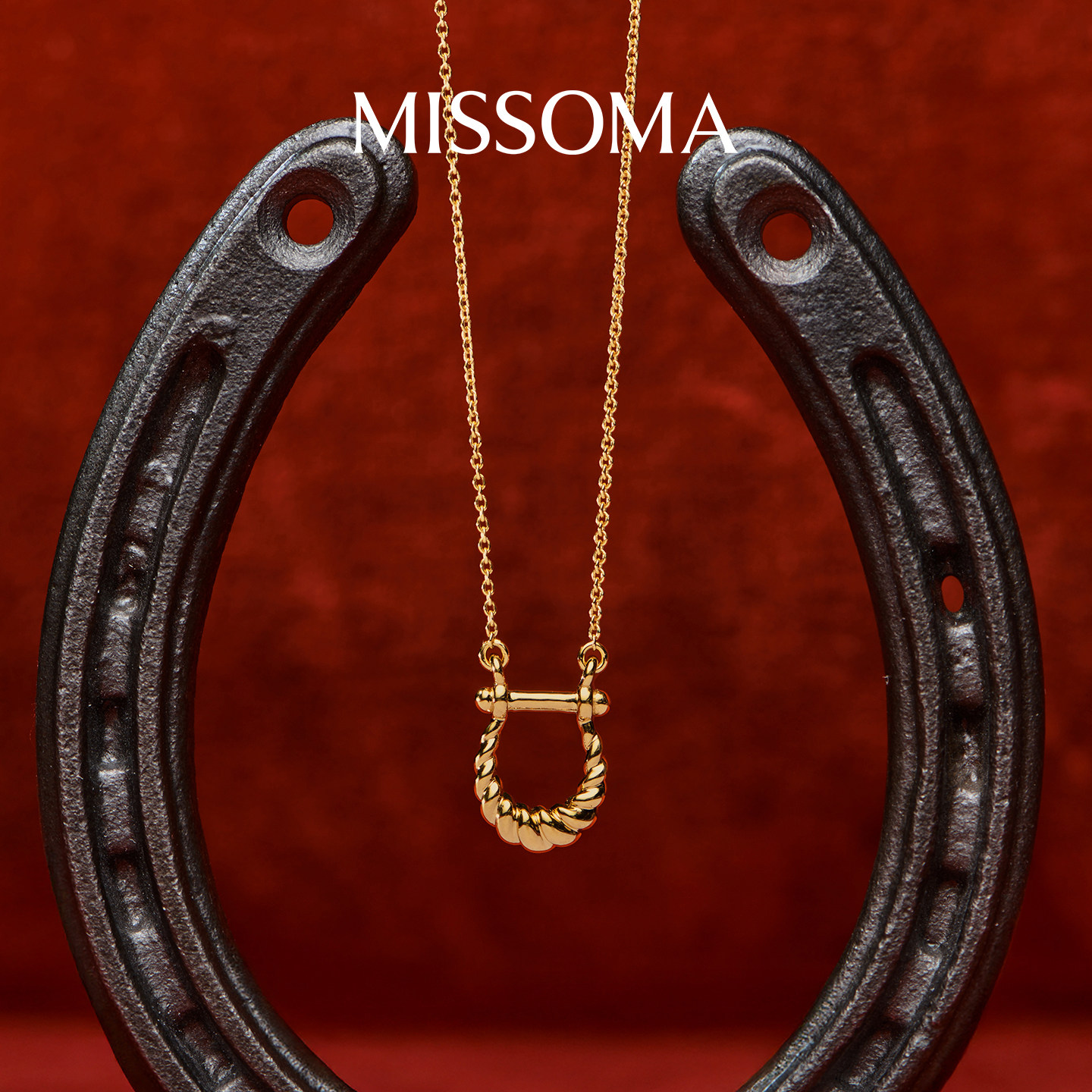 Missoma 骐迹系列马蹄吊坠项链镀18k金轻奢马年本命年新品礼物