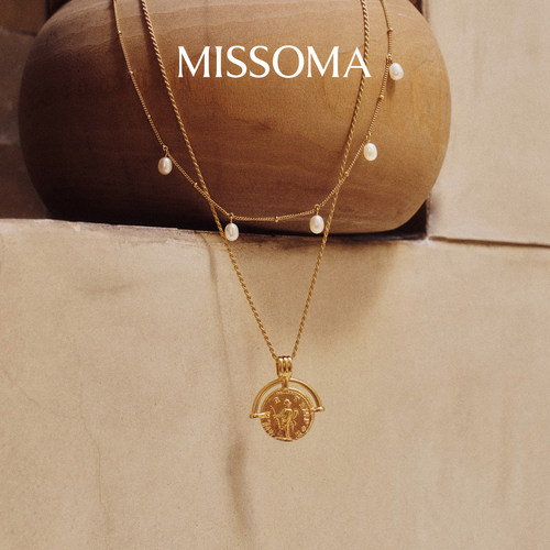 Missoma玫瑰同款罗马硬币项链