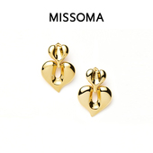 Missoma鎏心扣爱心耳环双重爱心高级感镀18K金耳饰节日礼物饰品