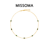 Missoma熔岩宝石孔雀石极简锁骨链幸运守护项链小众叠戴配饰